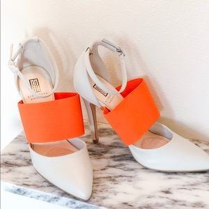 Orange & Light Grey high heels